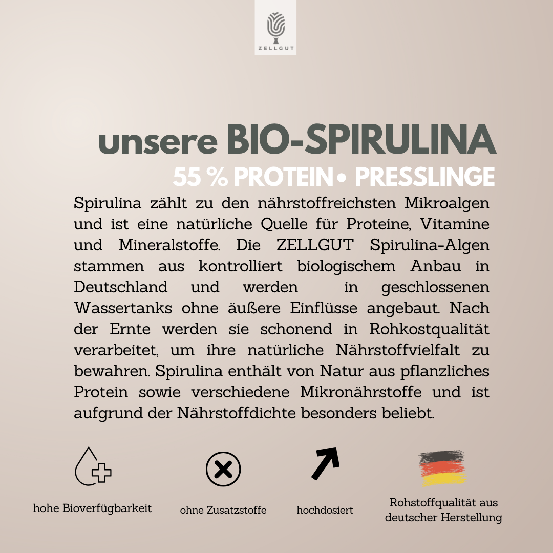 
                  
                    SPIRULINA PRESSLINGE, BIO
                  
                