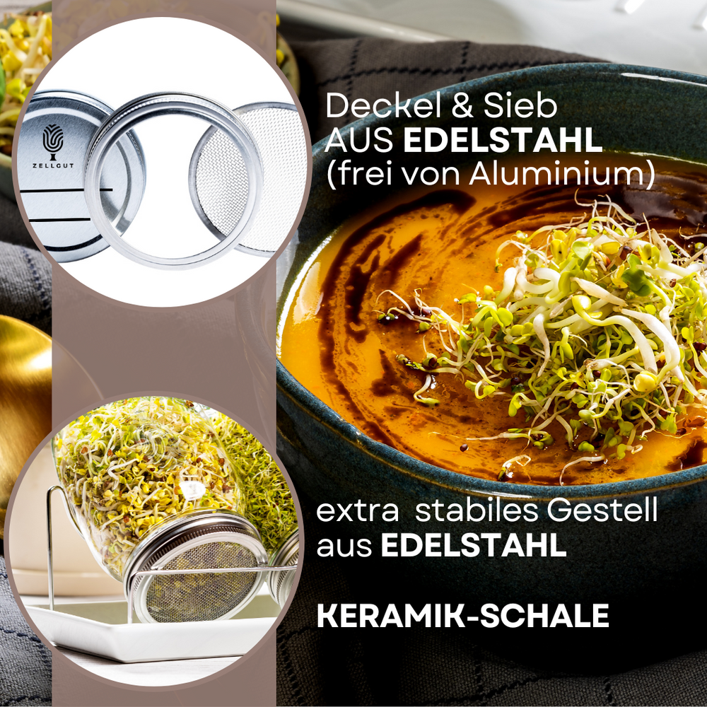 3-ER KEIMSET · 2 IN 1 SPROSSENGLAS – ZELLGUT
